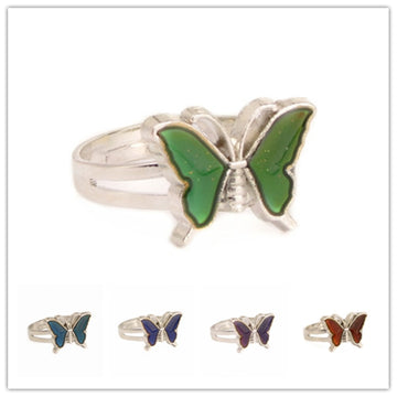 Butterfly Mood Ring Color Change Adjustable Emotion Feeling Changeable Temperature Ring Jewelry For Kids Birthday daiiibabyyy